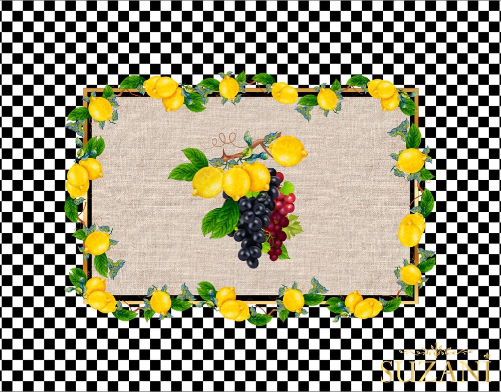 Limon Desenli 3'lü Amerikan Servisi Kumaşı