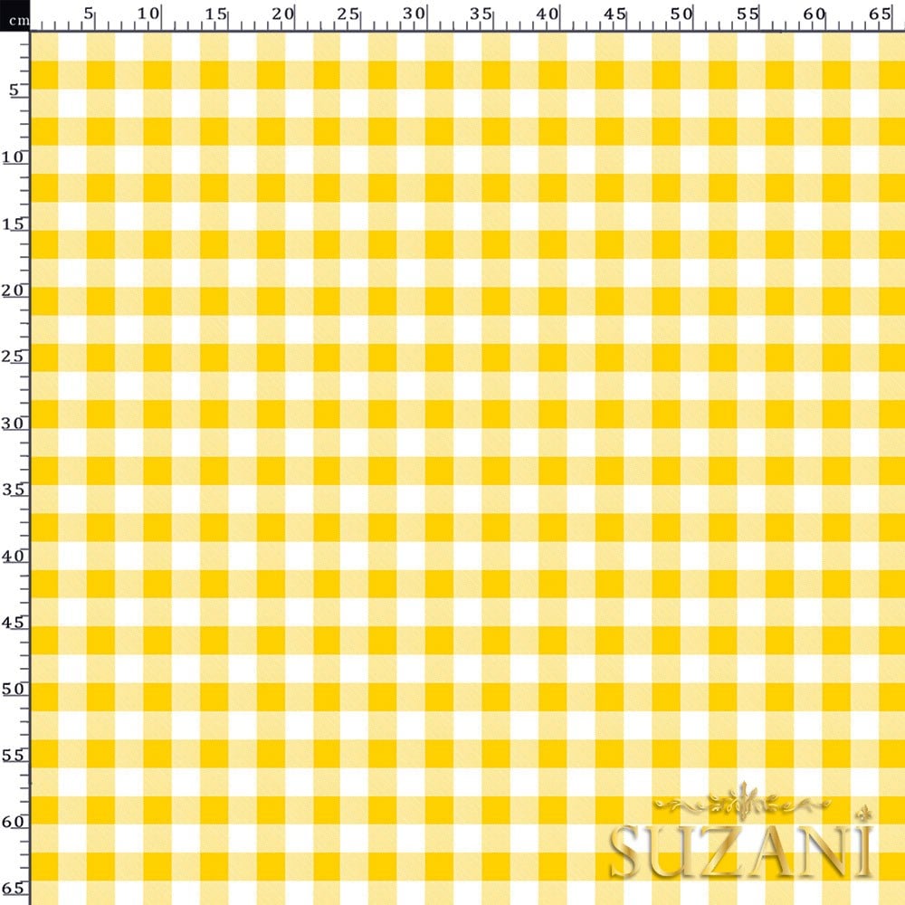 Limon Küçük Pötikare Desenli Dijital Baskılı Kumaş