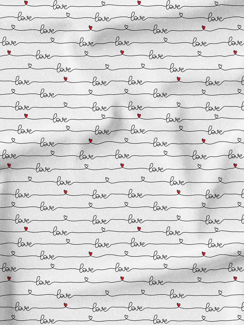 Love Desenli Dijital Baskılı Kumaş