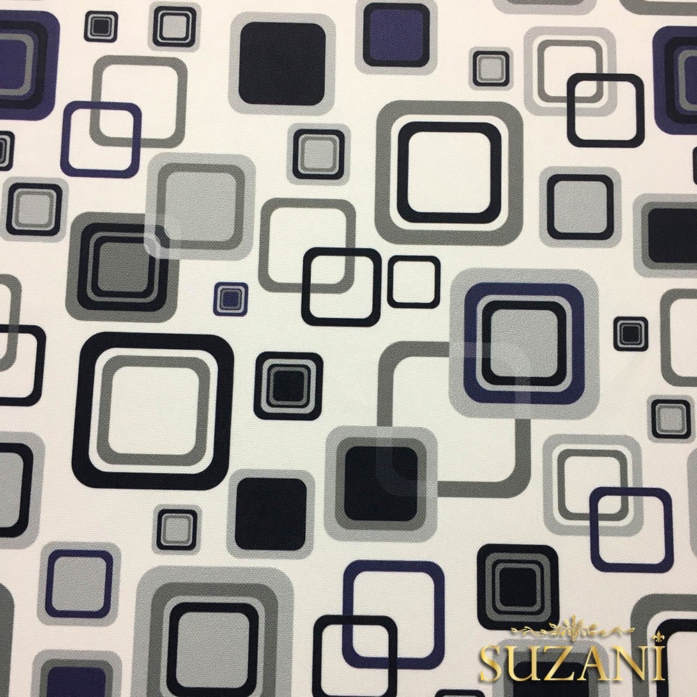 Mavi Kareler Desenli Kumaş