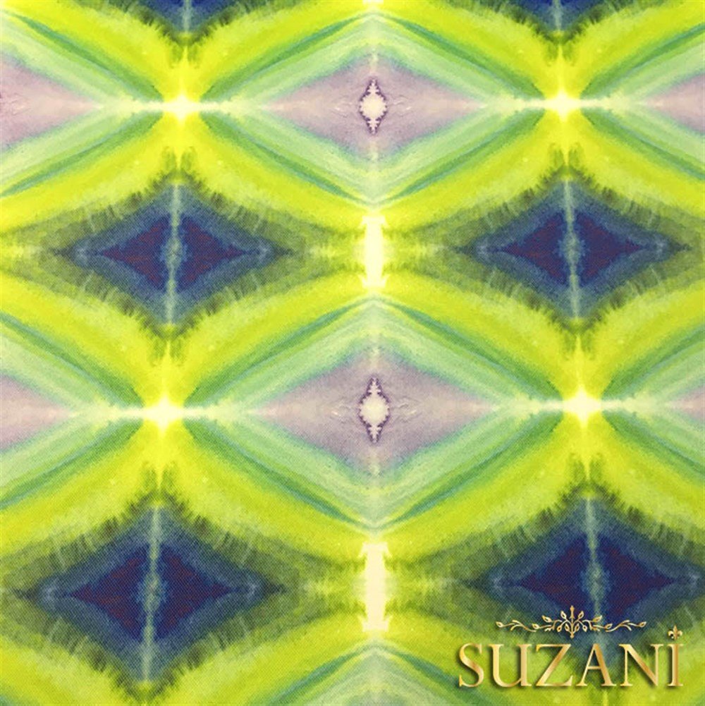 Mavi Sarı Parlama Efektli Kumaş