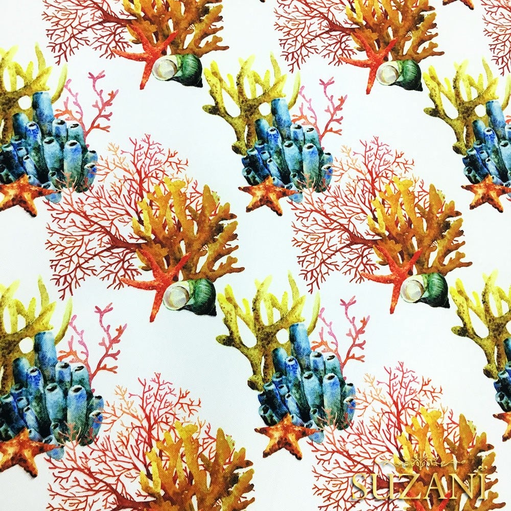 Mercan Resif Desenli Kumaş