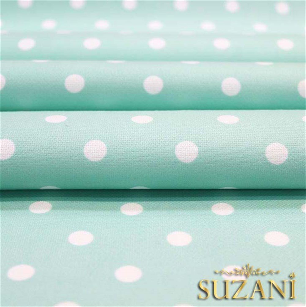 Mint Zemin Küçük Puanlı Kumaş