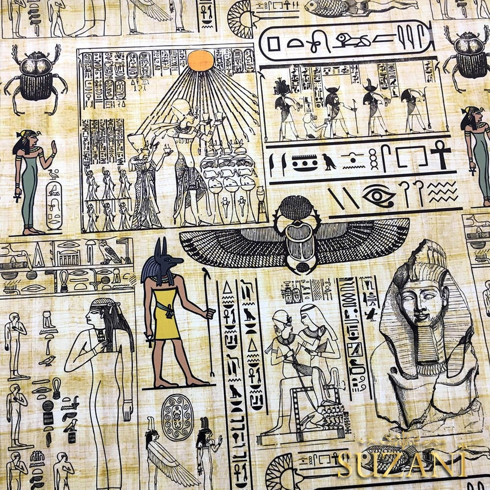 Mısır Papirüs Desenli Kumaş