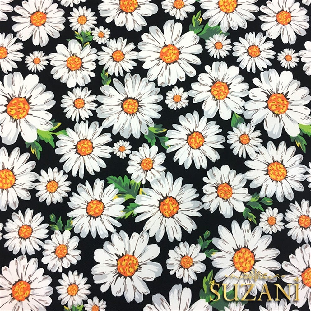 Papatya Desenli Kumaş