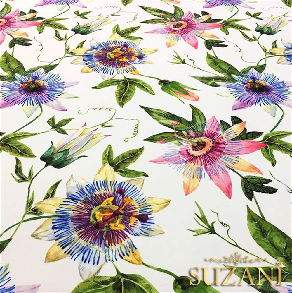 Passiflora Çiçeği Desenli Kumaş