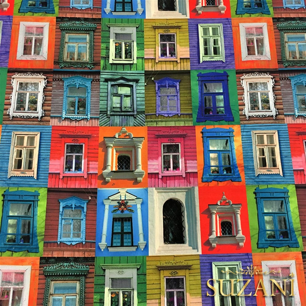 Pencereler Desenli Kumaş