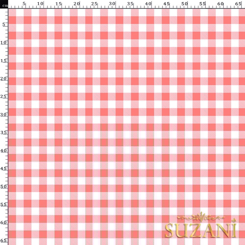 Pişmiş Ayva Küçük Pötikare Desenli Dijital Baskılı Kumaş