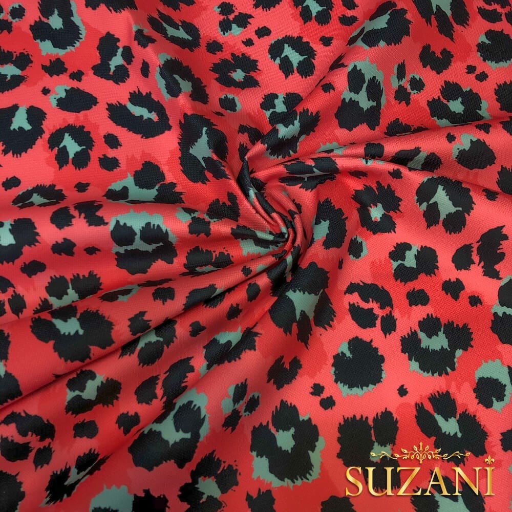 Popart Leopar Desenli Dijital Baskılı Kumaş