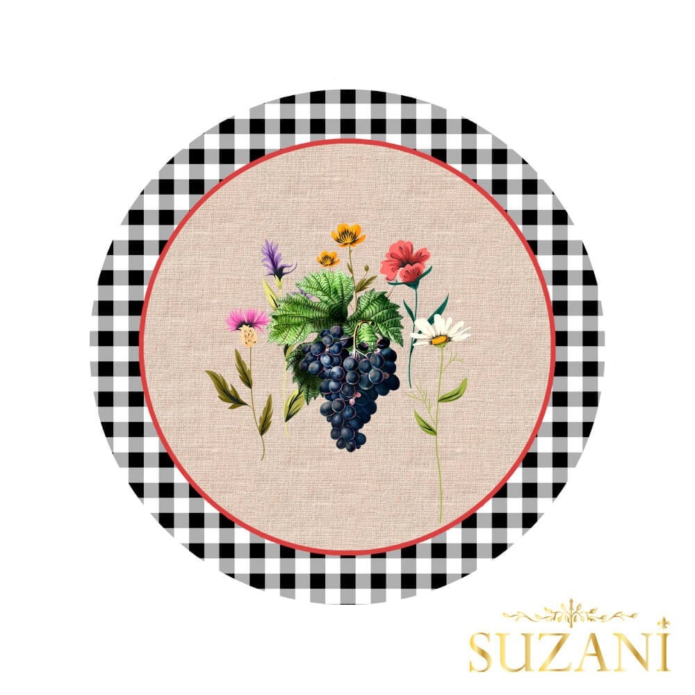 Pötikare Üzüm Desenli Supla Kumaşı