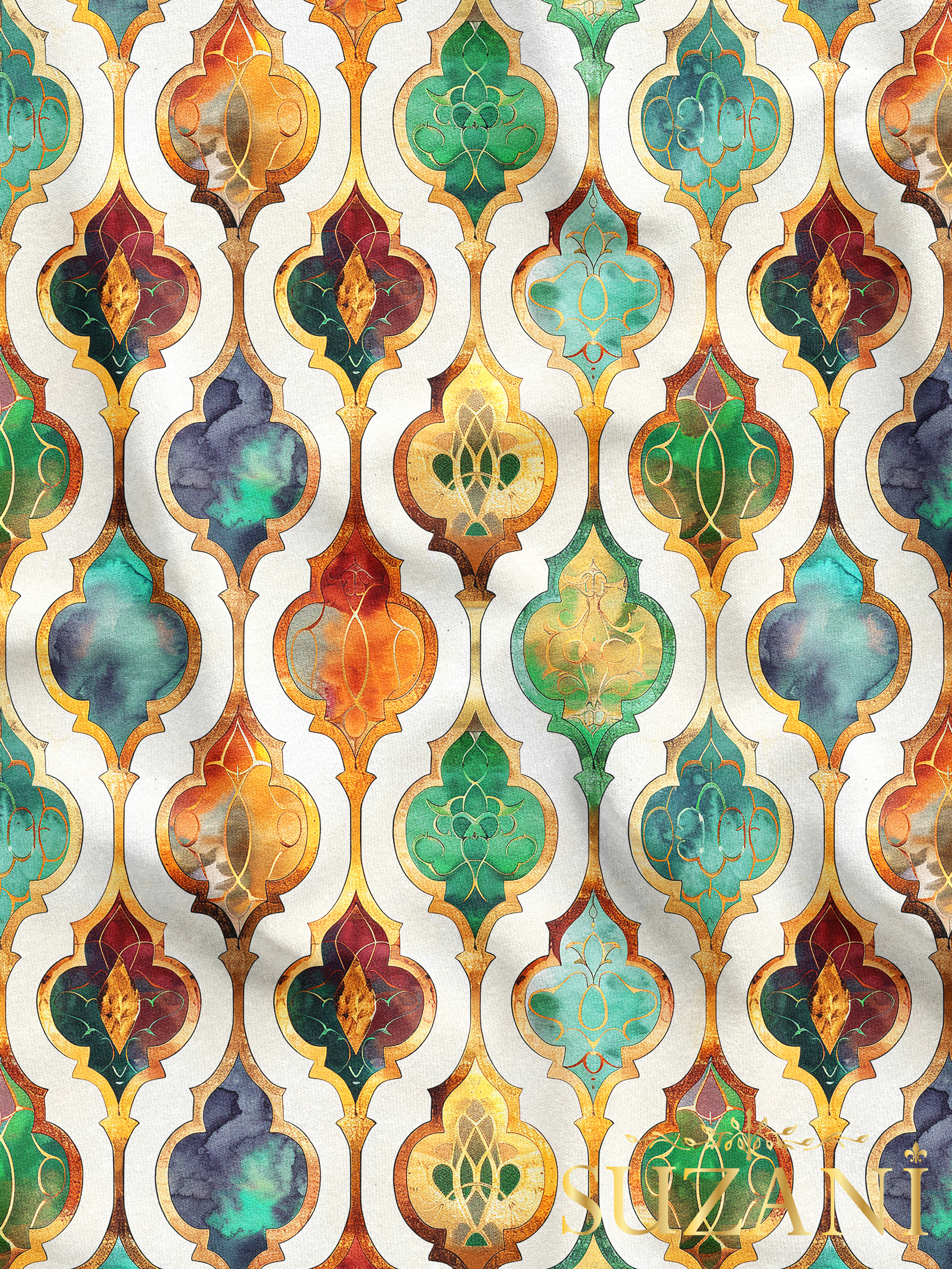 Ramazan Temalı Damla Desenli Dijital Baskılı Kumaş