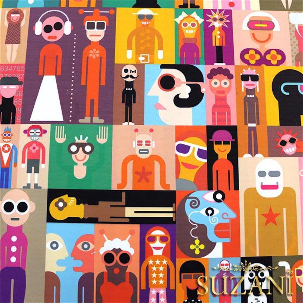 Robot Desenli Kumaş