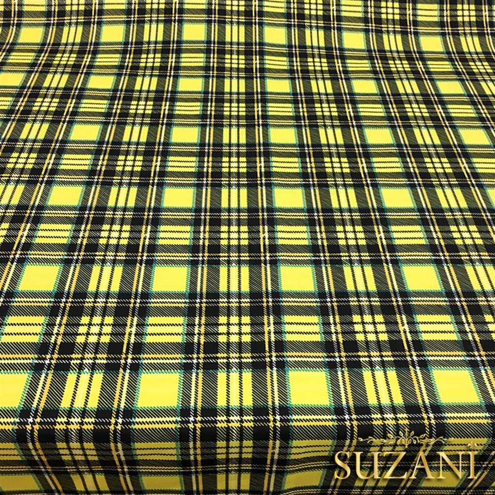 Sarı Ekose Kumaş