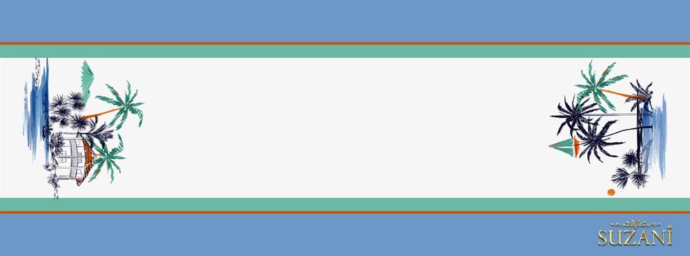 Seaside Hawaii Desenli Dikişsiz Runner Kumaşı