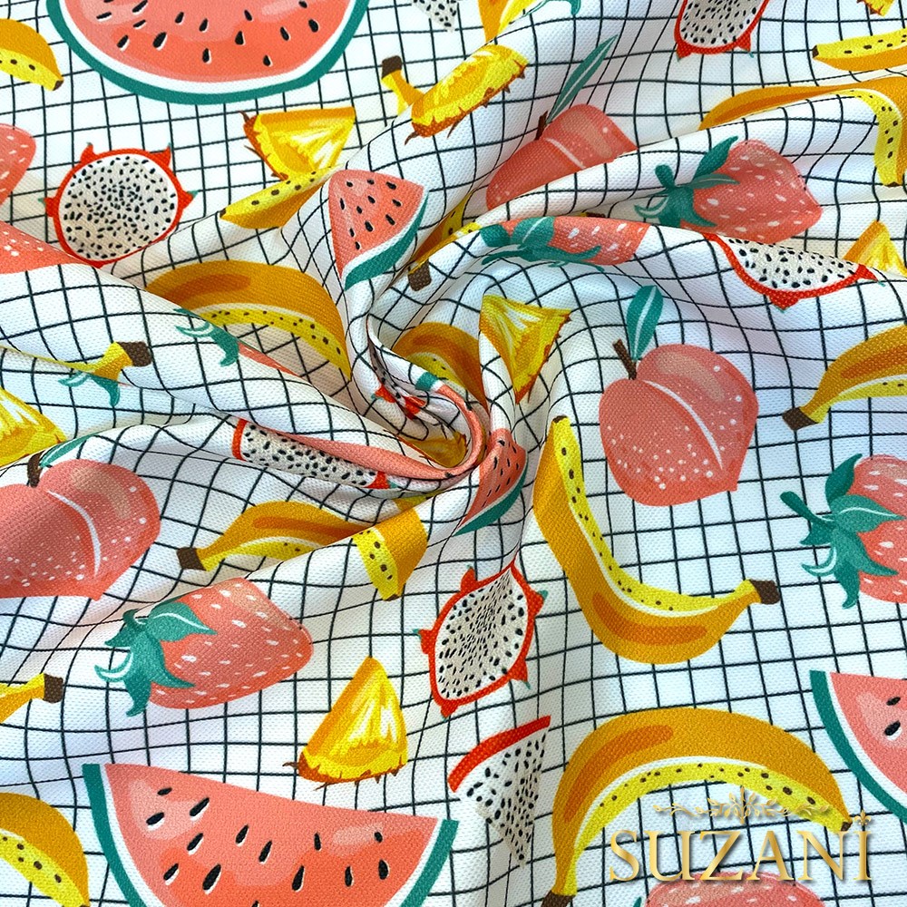 Seaside Karpuz Desenli Dijital Baskılı Kumaş