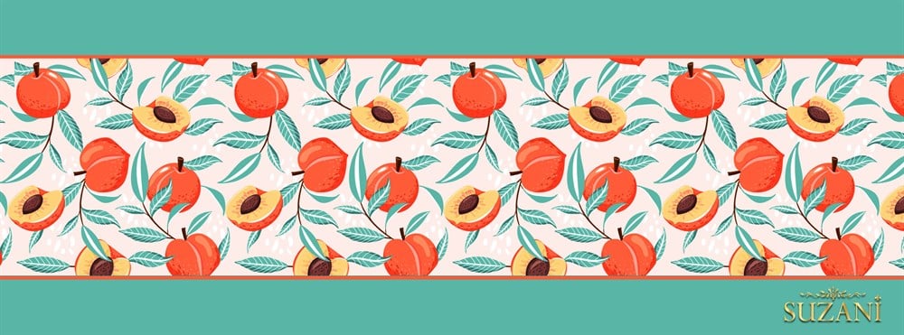 Seaside Şeftali Desenli Dikişsiz Runner Kumaşı