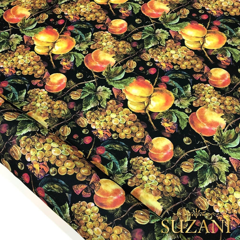 Şeftali Desenli Dijital Baskılı Kumaş