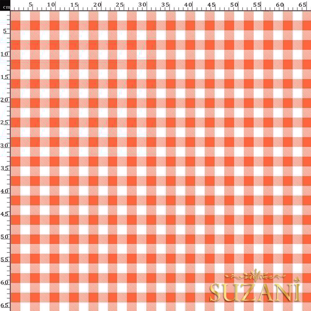 Şeftali Küçük Pötikare Desenli Dijital Baskılı Kumaş