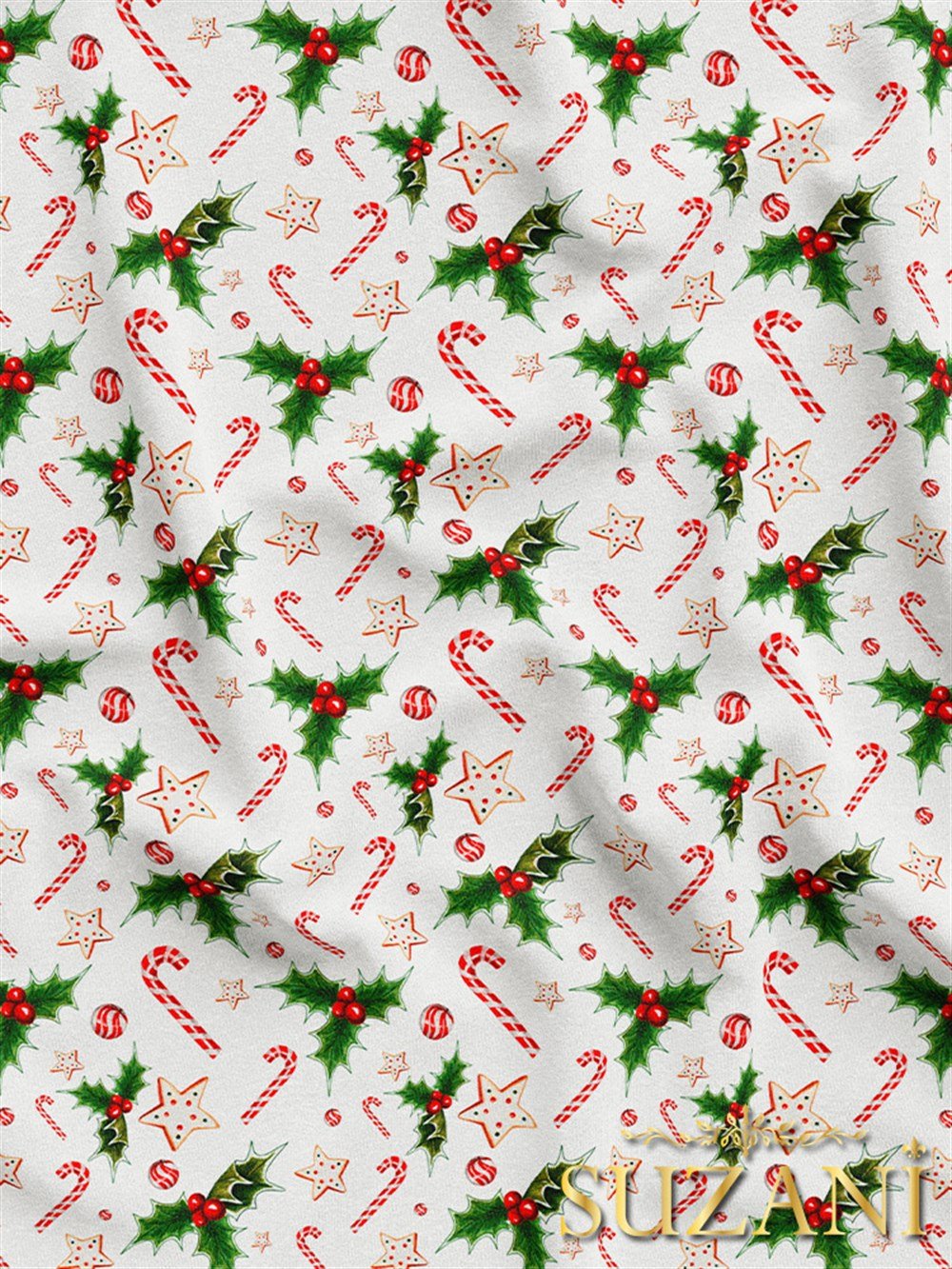 Şeker Kamışı Desenli Dijital Baskılı Kumaş