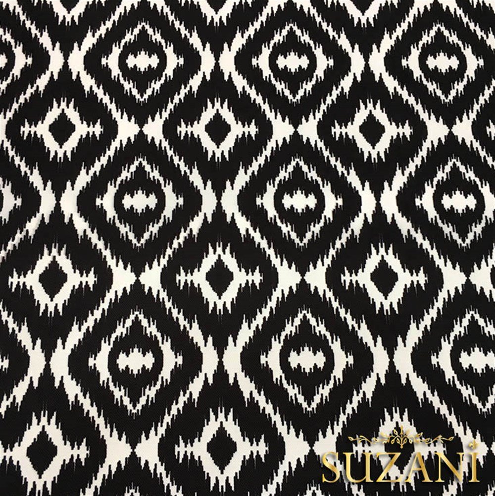 Siyah Beyaz İkat Kumaş