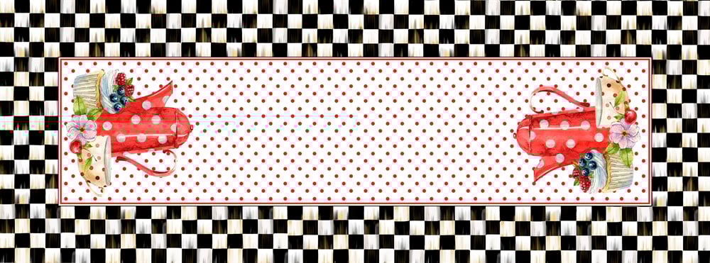 Siyah Dama Desenli Dikişsiz Runner Kumaşı