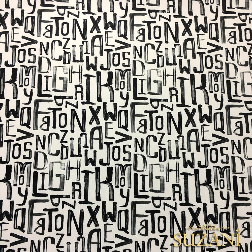 Suluboya Harfler Desenli Kumaş