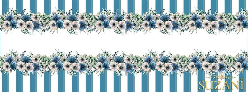 Summer Garden Mavi Runner Kumaşı