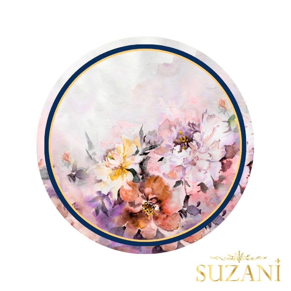 Turuncu Şakayık Desenli Supla Kumaşı