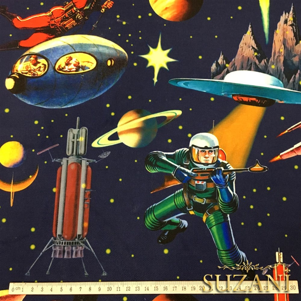 Uzay Desenli Kumaş