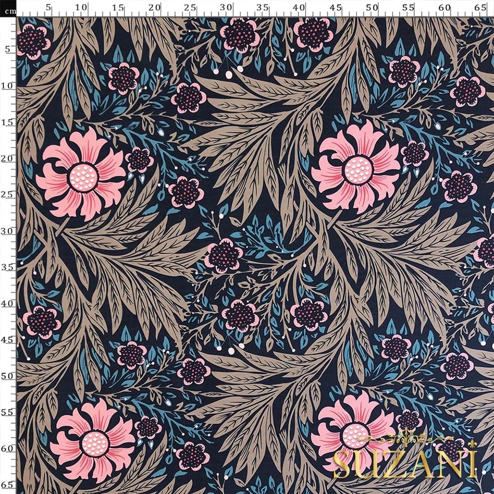 William Morris Desenli Dijital Baskılı Kumaş