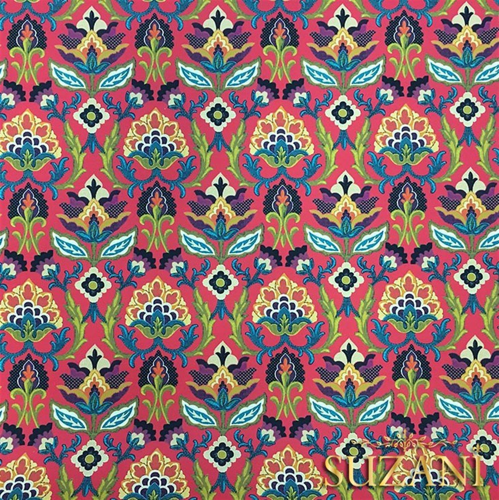 Yanık Turuncu Üzeri Goblen Desenli Kumaş