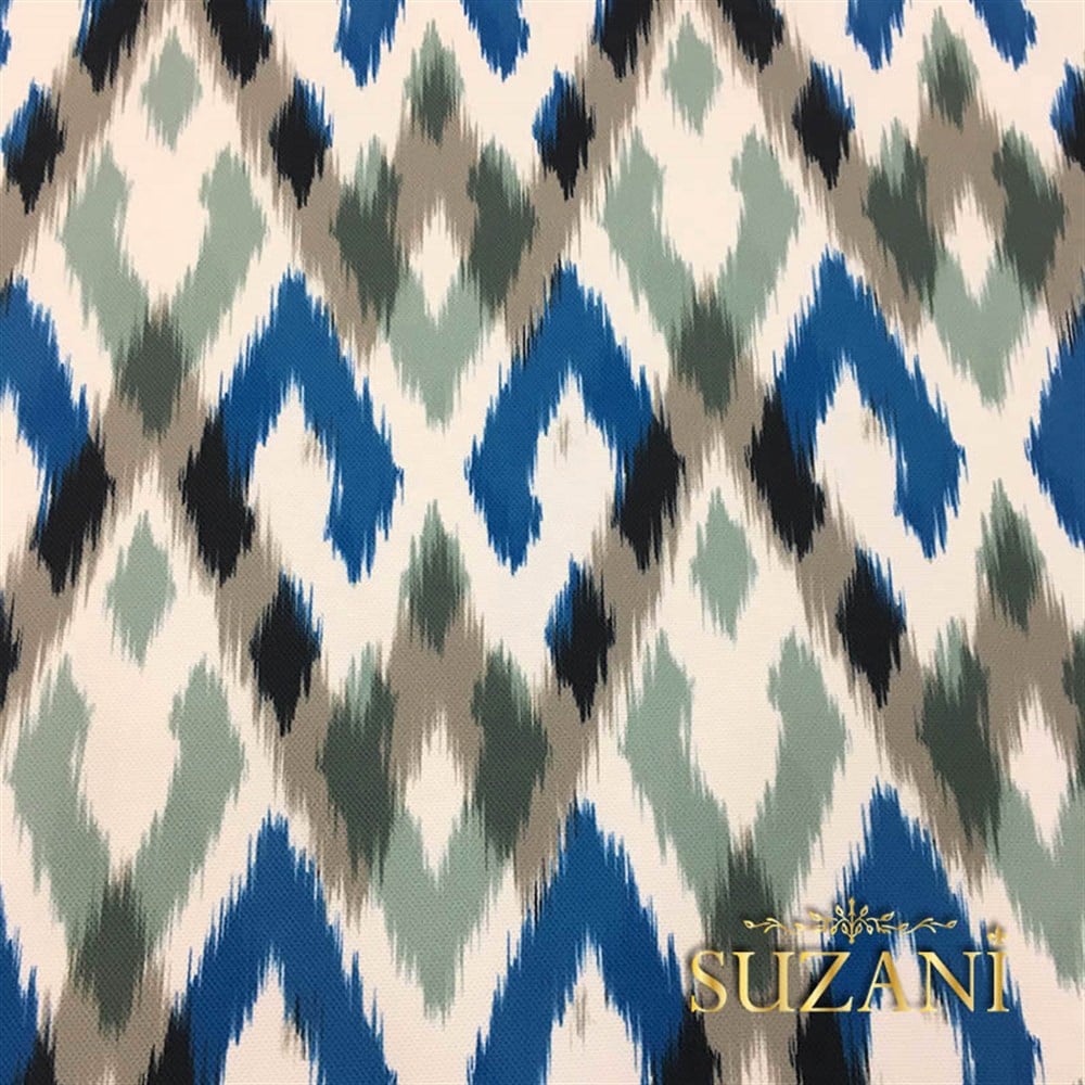 Yeşil Mavi İkat Kumaş