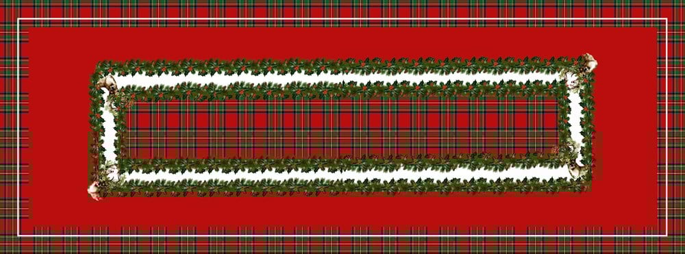 Yılbaşı Desenli Dikişsiz Runner Kumaşı