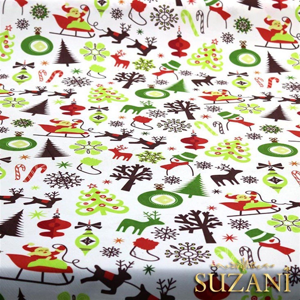 Yılbaşı Noel Baba Desenli Çocuk Kumaşı