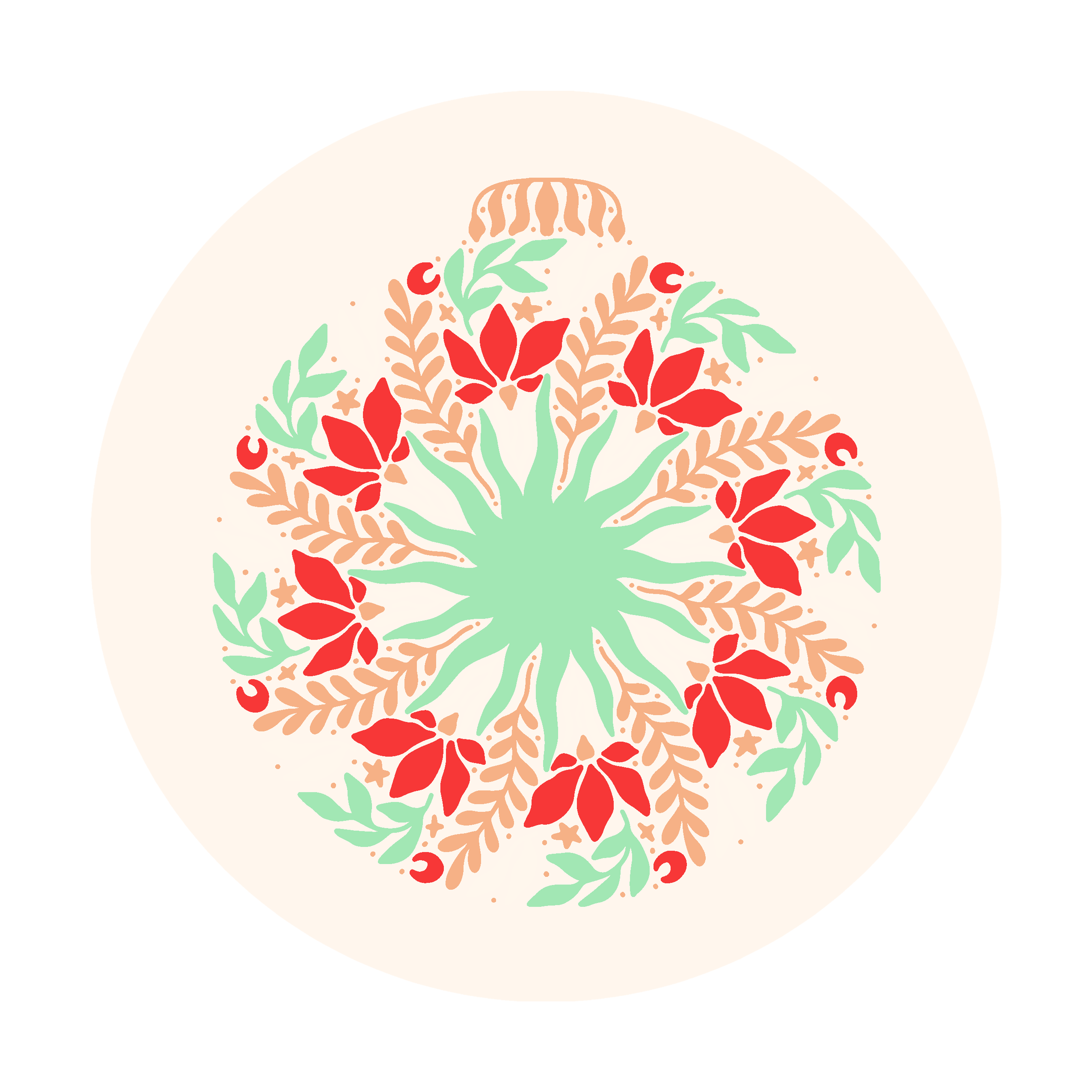 Yılbaşı Süsü Desenli Dikişsiz 3'lü Supla Kumaşı