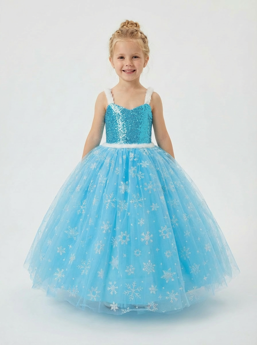 Kız Çocuk Frozen Elsa Kostümü 