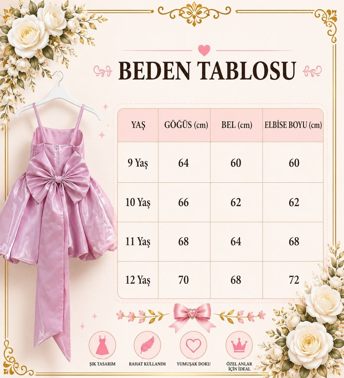 Kız Çocuk Abiye Beyaz Monoray Parlak Kumaş Balon Etekli Askılı  Fiyonklu Abiye Elbise 9-12 Yaş Doğum Günü Düğün Davet Elbisesi