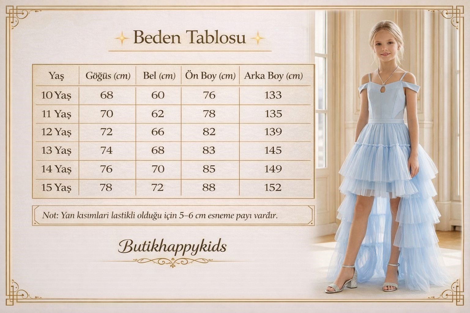 Kız Çocuk  Kuyruklu Siyah Tül Abiye Elbise  Omuz ve Taş Kordon Detaylı Krep Üst Kat Kat Tül Prenses Model 10-15 Yaş