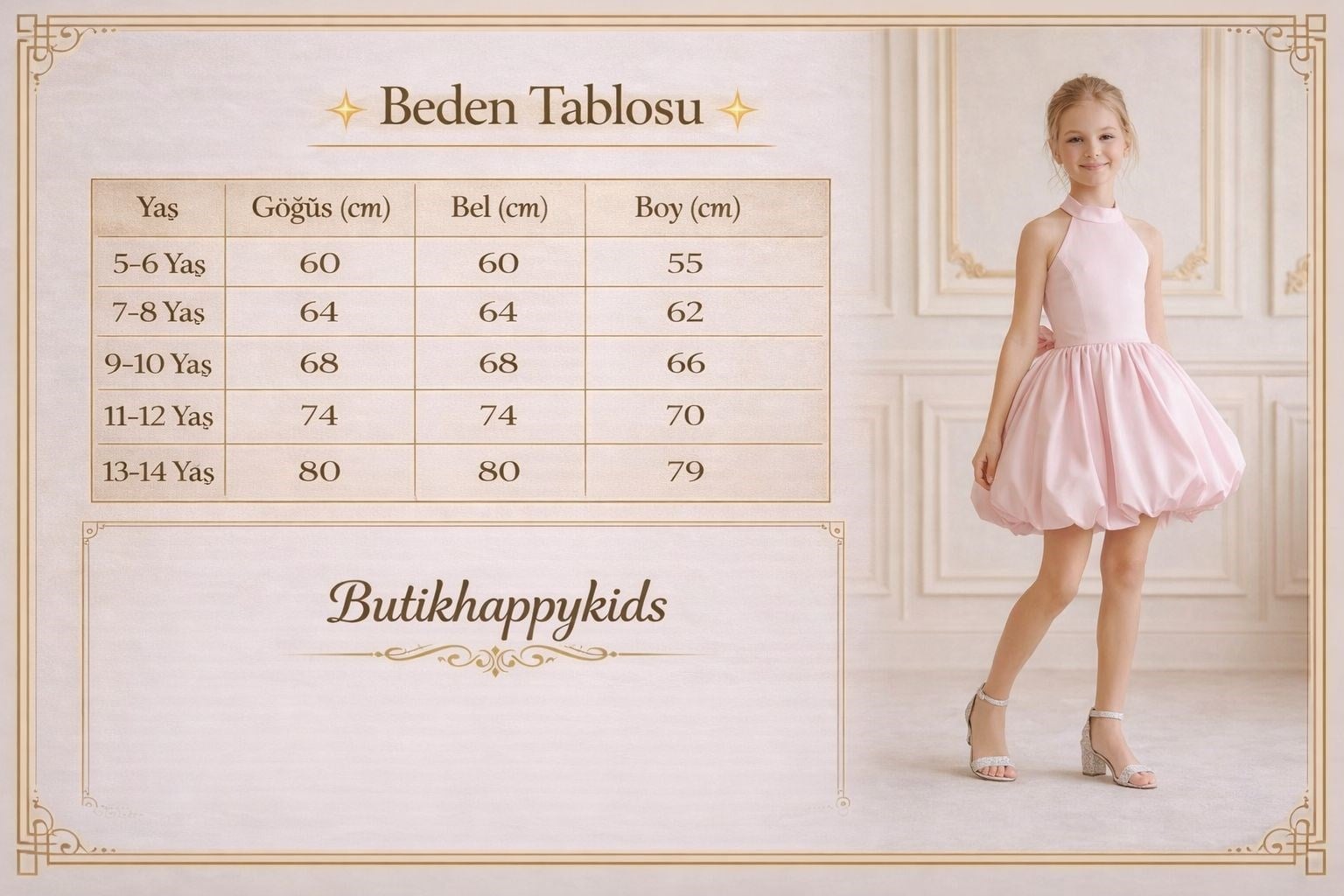 Kız Çocuk Abiye Siyah Mini Balon Etek Prenses Model Halter Yaka Monaray  Kumaş Abiye Elbise  5-14 Yaş