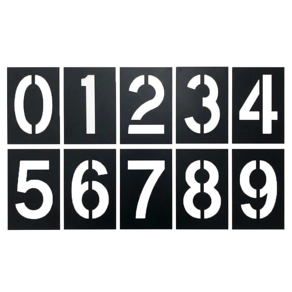 0-9 Rakamları (10 Rakam) Boyama Şablonu - Galvaniz Sac Levha 25x50cmPainting Stencils