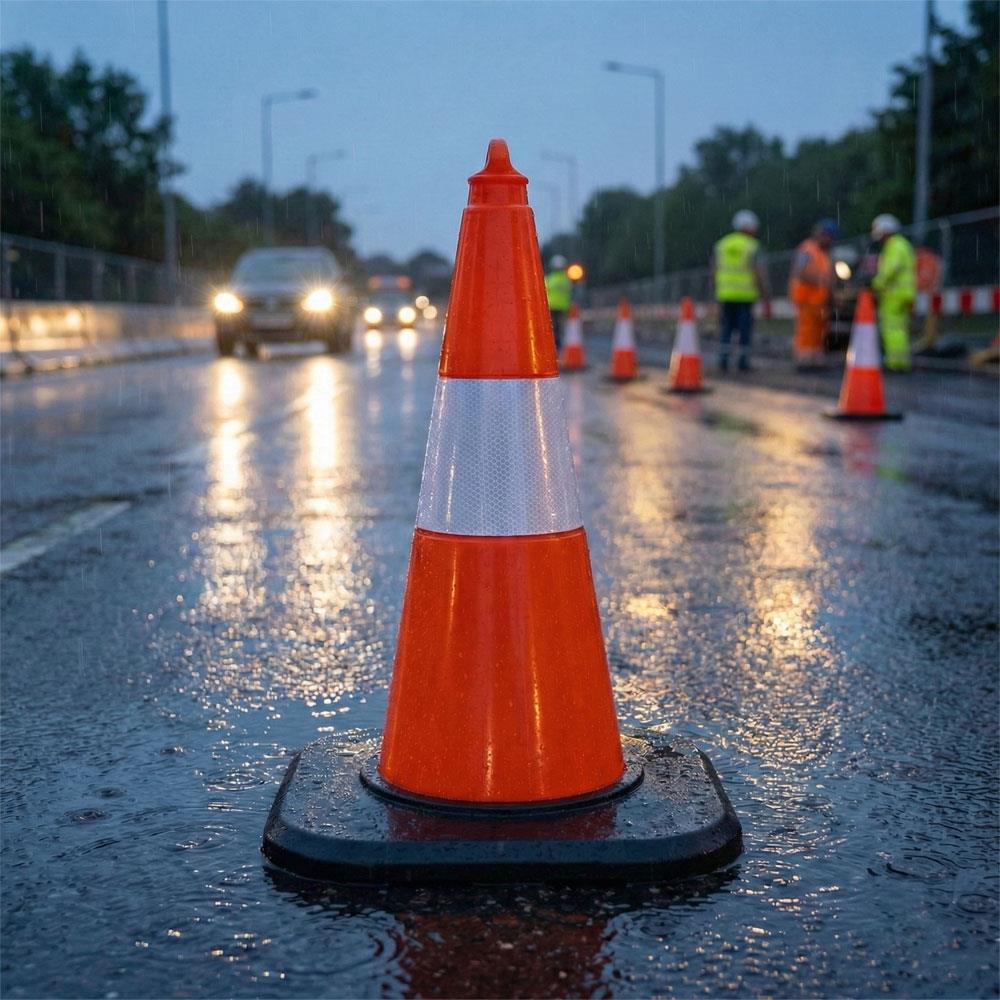 10 Adet PVC Trafik Konisi 50 cm Reflektifli Ağırlıklı Trafik Dubası SetiTrafik Konisi PVC 50 cm