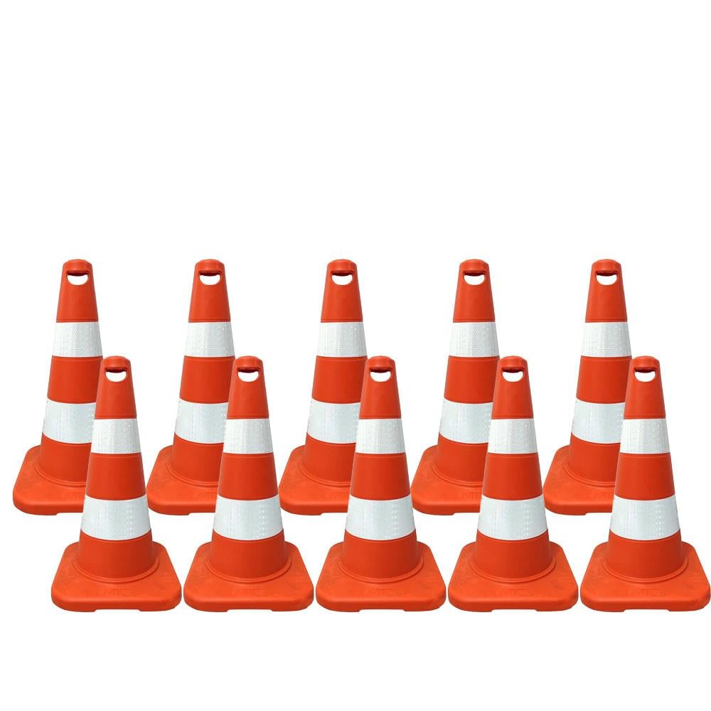 10 Adet PVC Trafik Konisi 50 cm EKO Trafik DubasıPVC Traffic Cones 50 cm