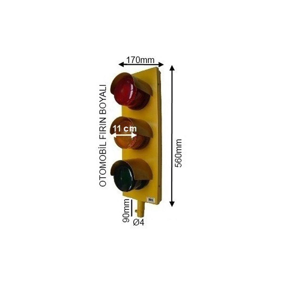 100 mm Üç Işıklı Yanıp Sönen Trafik Lambası (3MTB)100 mm Sinyalizasyon (Trafik Lambası)