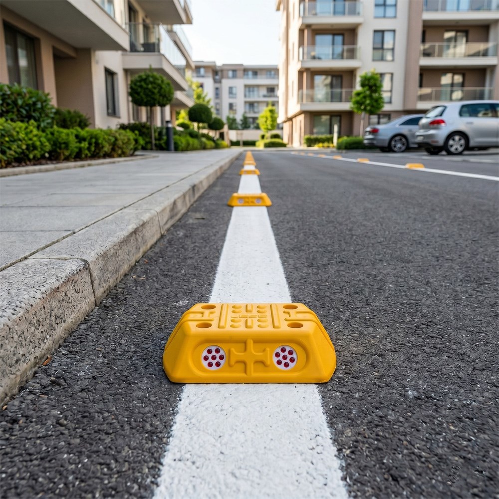 10'lu Cam Reflektörlü Plastik Mini Yol Butonu SetiPlastik Yol Butonu