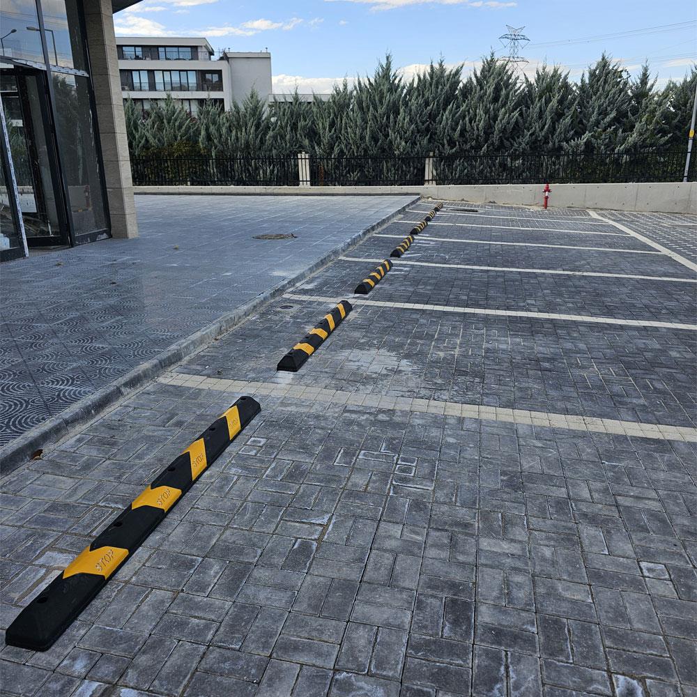 10'lu Plastik Oto Park Araç Stoperi 190 cm Siyah-SarıOtopark Araç Stoperi