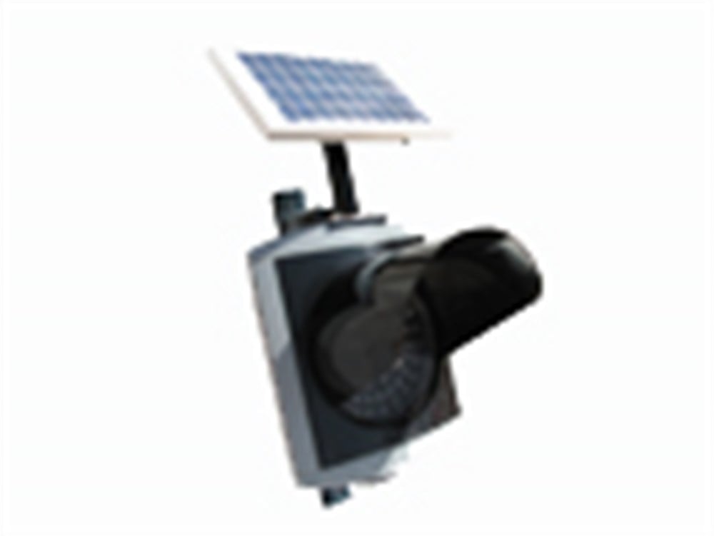 300 mm  LEDli Güneş Enerjili Flaşör 360 x 360 mm Gri-Siyah Asa