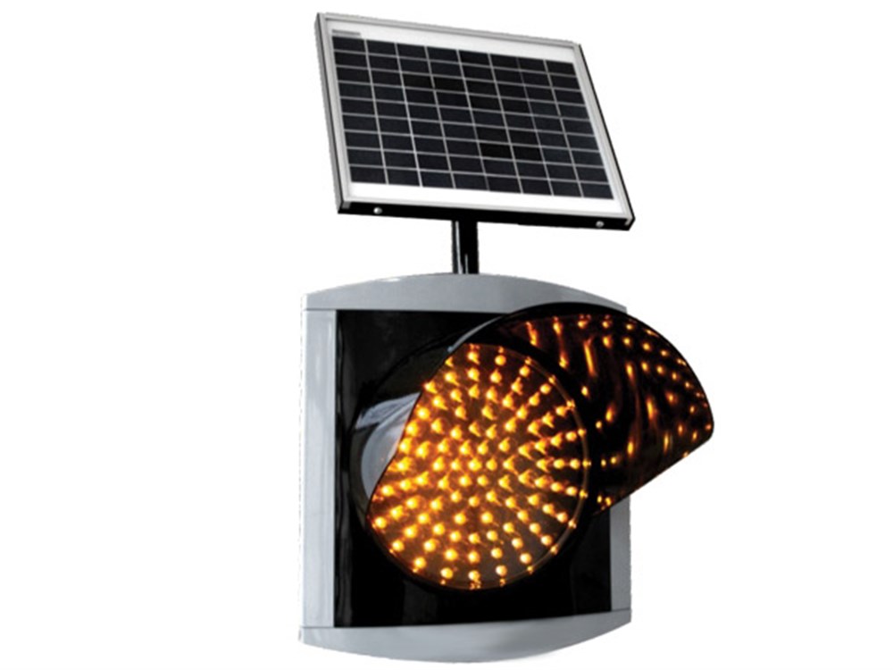 300mm LEDli Güneş Enerjili Flaşör 360x360 mm Gri-Siyah Asya