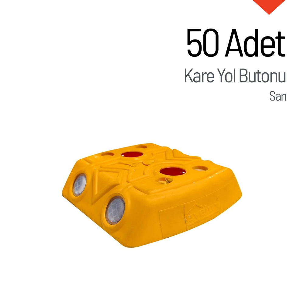 50'li Kare Yol Butonu SetiPlastik Yol Butonu
