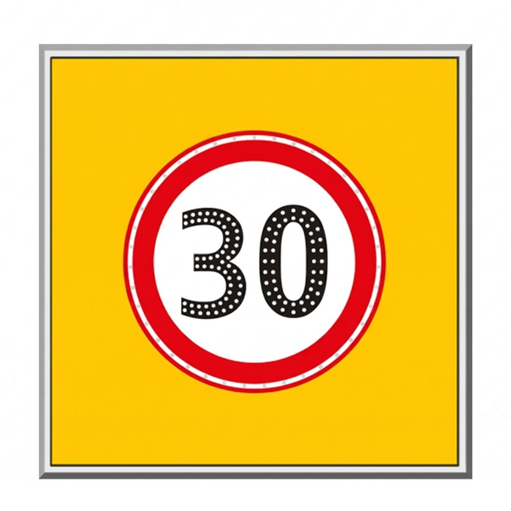 AC LED'li Azami Sınırı Levhası 30 km 100 x 100 cmAC Powered LED Signboards