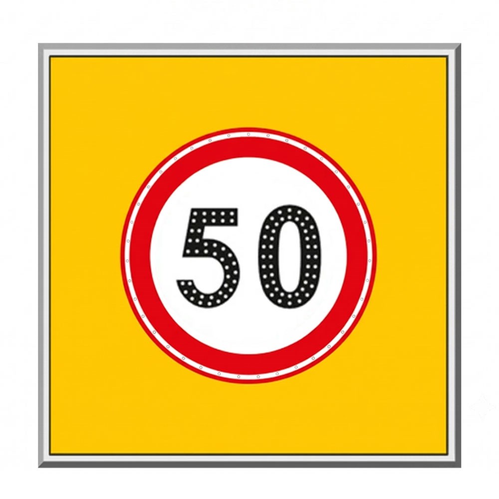 AC LED'li Azami Sınırı Levhası 50 km 100 x 100 cmAC Powered LED Signboards